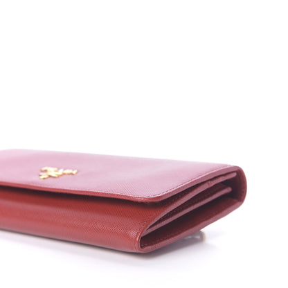 Prada Saffiano Metal Continental Flap Wallet Fuoco 9 of 11