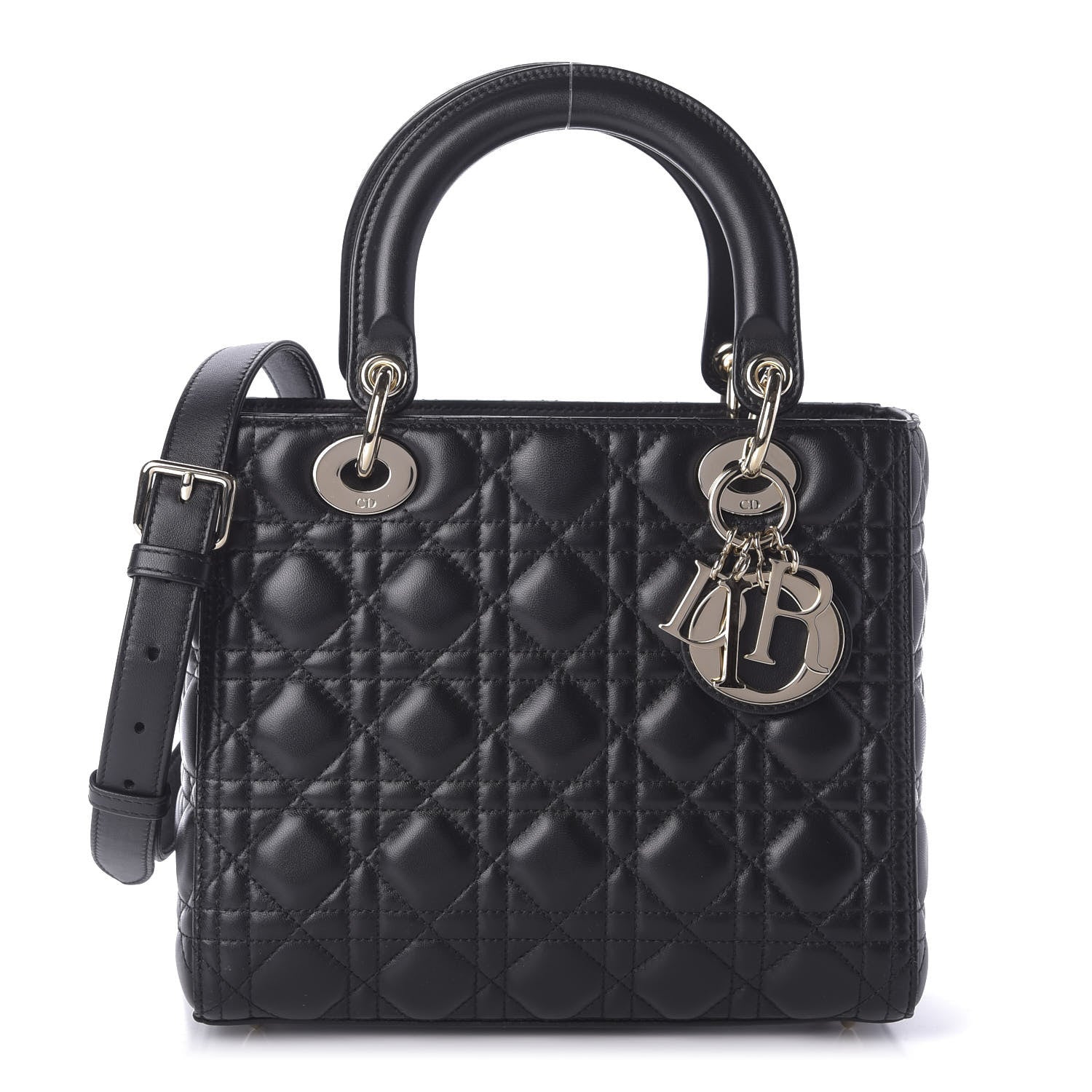Christian Dior Lambskin Cannage Medium Lady Dior Black 1 of 9