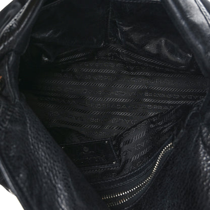 Prada Glace Calf Tessuto Nylon Shoulder Bag Black 4 of 7