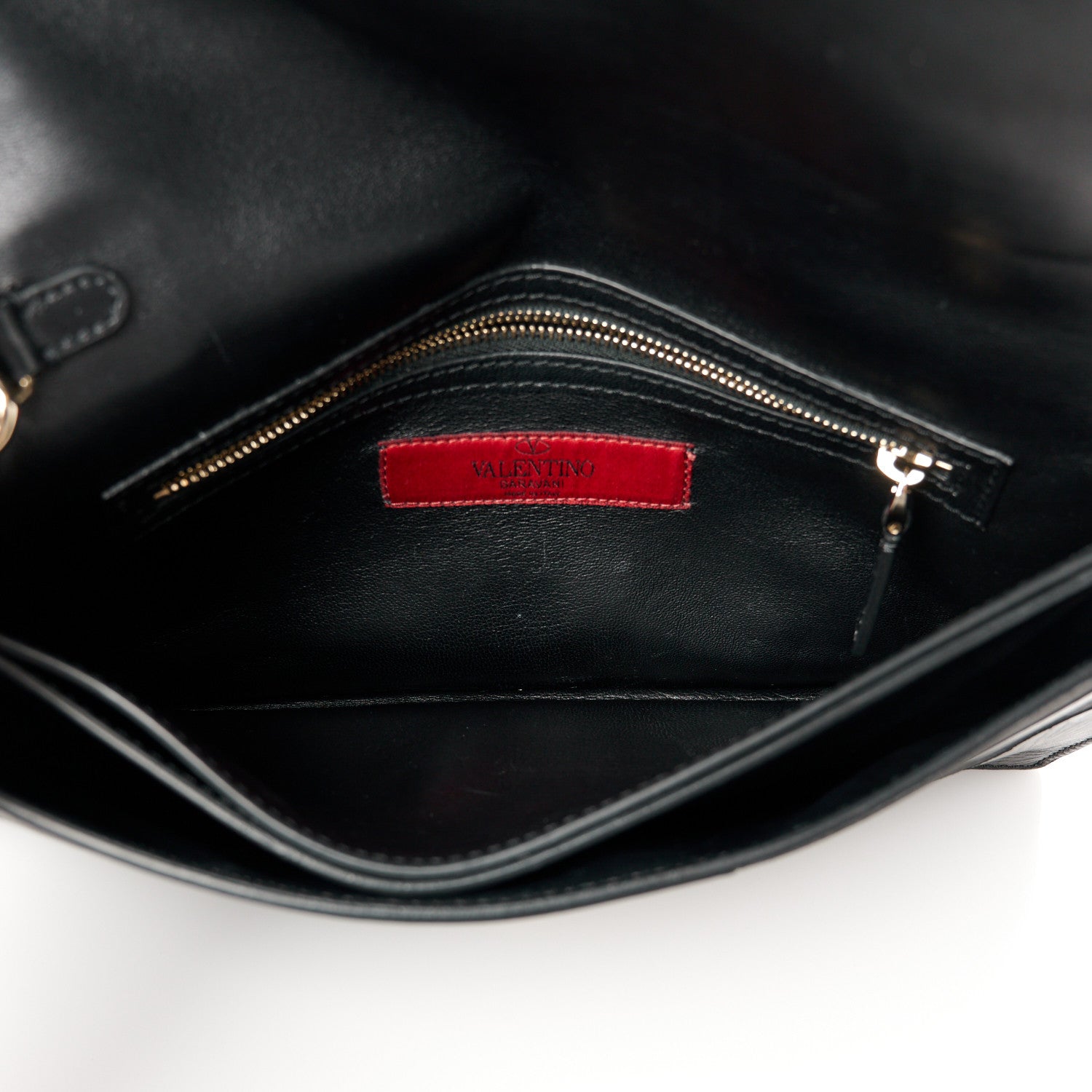 Valentino Garavani Nappa Canvas Camouflage Rockstud Wristlet Clutch Black 5 of 8
