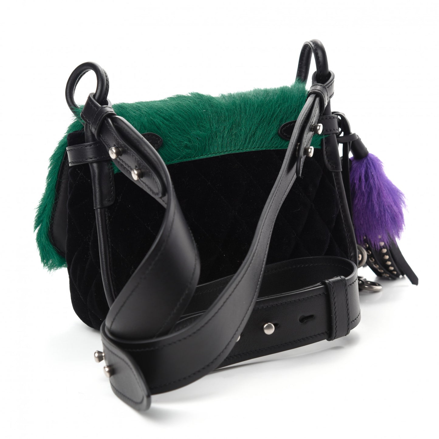 Cavallino Velluto Corsaire Antic Crossbody Bag Biliardo Black