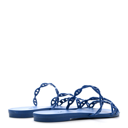 Hermes Rubber Chaine d'Ancre Rivage Sandals 39 Bleu Smalt 4 of 7