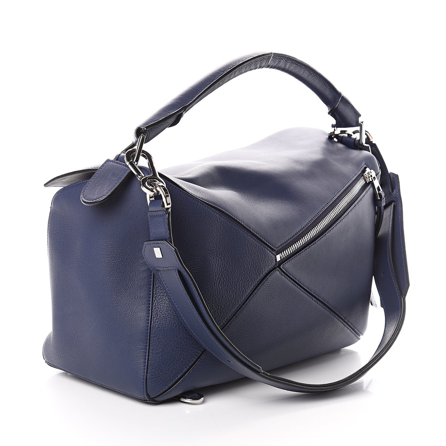 Calfskin Large Puzzle Bag Deep Blue