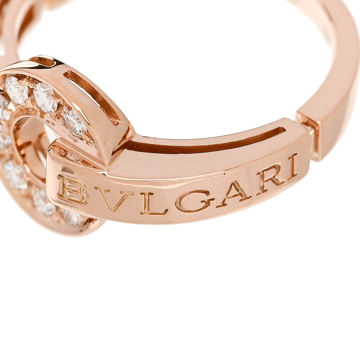 18K Rose Gold Diamond Bvlgari Bvlgari Ring 54 6.75