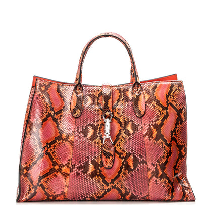 Gucci Python Medium Jackie Top Handle Bag Vibrant Orange 1 of 7
