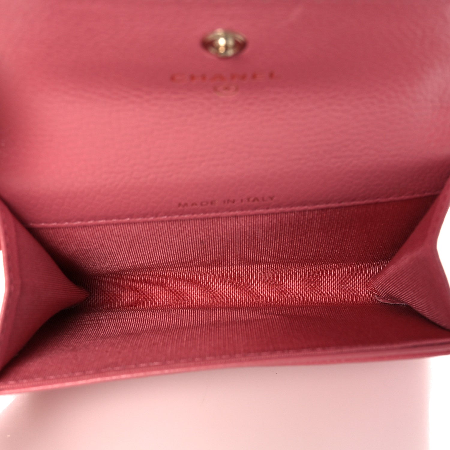 Chanel Caviar Camellia Embossed Card Holder Wallet Pink 5 of 9