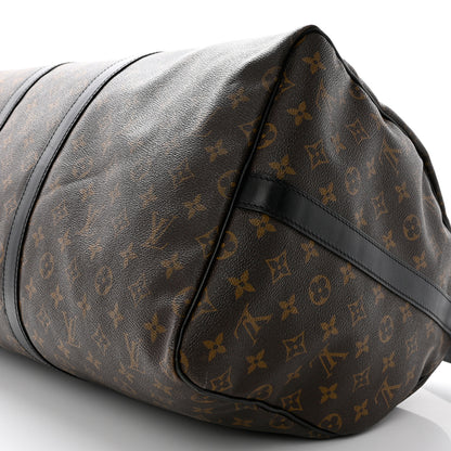 Louis Vuitton Monogram Macassar Keepall Bandouliere 55 10 of 10