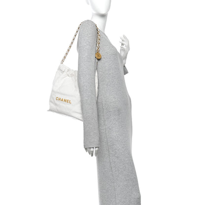Chanel Shiny Calfskin Quilted Small Chanel 22 White 2 of 11
