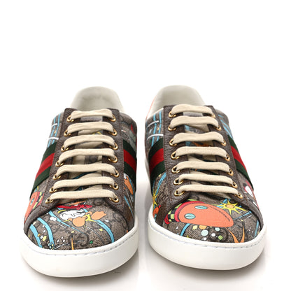 Gucci X DISNEY GG Supreme Monogram Web Donald Duck Womens Ace Sneakers 36.5 Beige New 36.5 Acero Orange 2 of 9