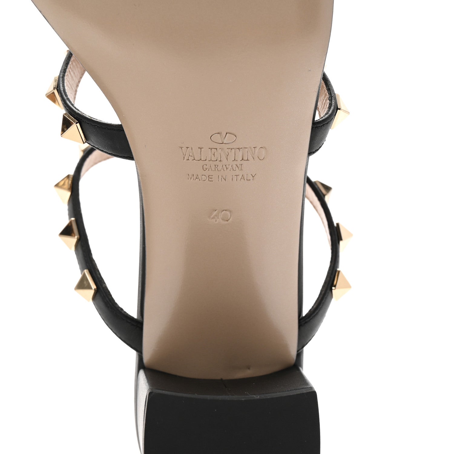 Valentino Garavani Calfskin Rockstud 60mm Caged Slide Sandals 40 Black 7 of 10