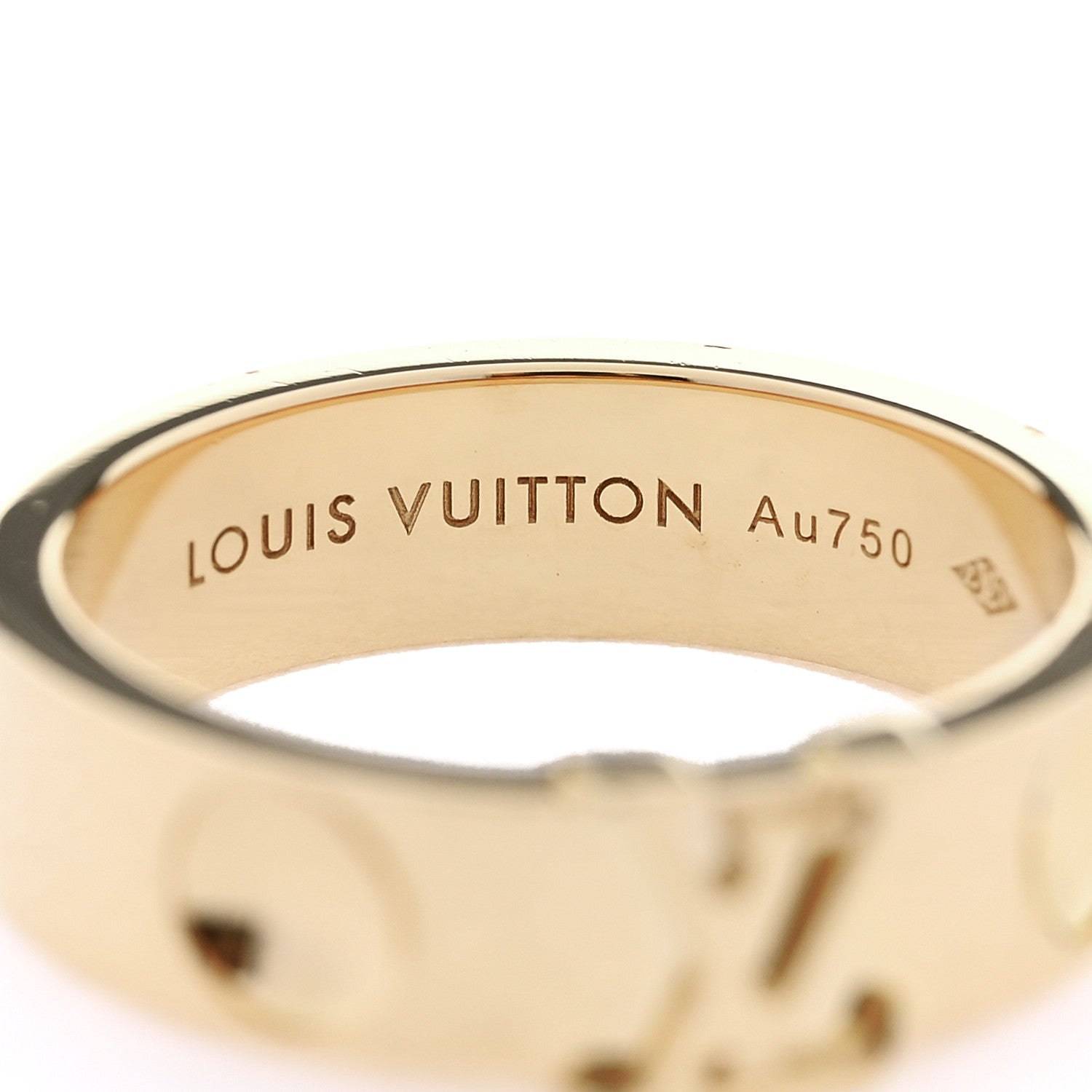 Louis Vuitton 18K Yellow Gold Empreinte LV Ring 52 6 4 of 6