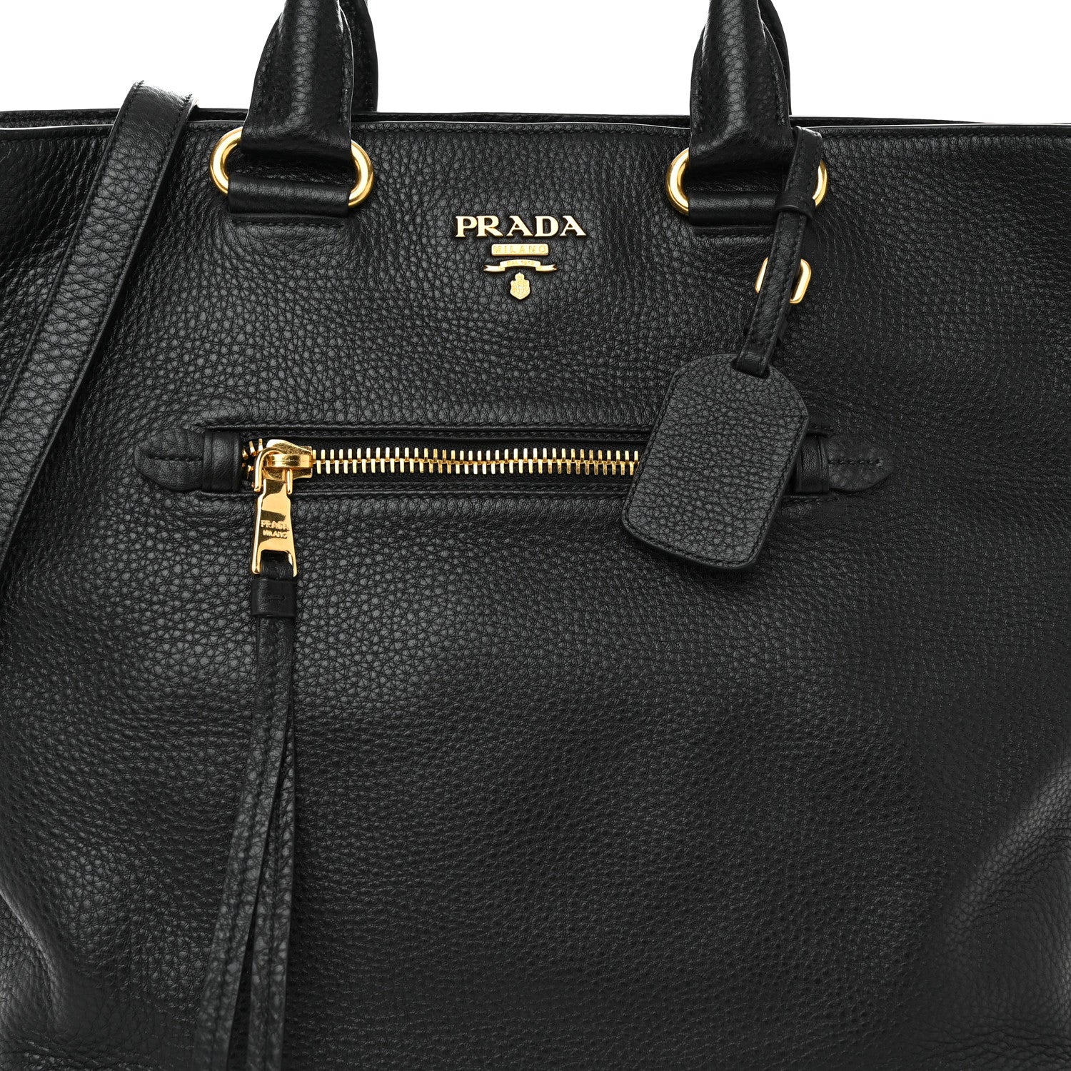 Prada Vitello Daino Shopping Tote Black 8 of 10