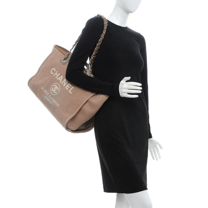Chanel Canvas Large Deauville Tote Ecru 3 of 17