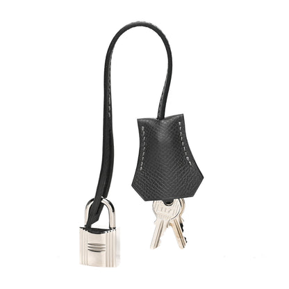 Hermes Epsom Lock and Key Clochette Set Graphite 1 of 3