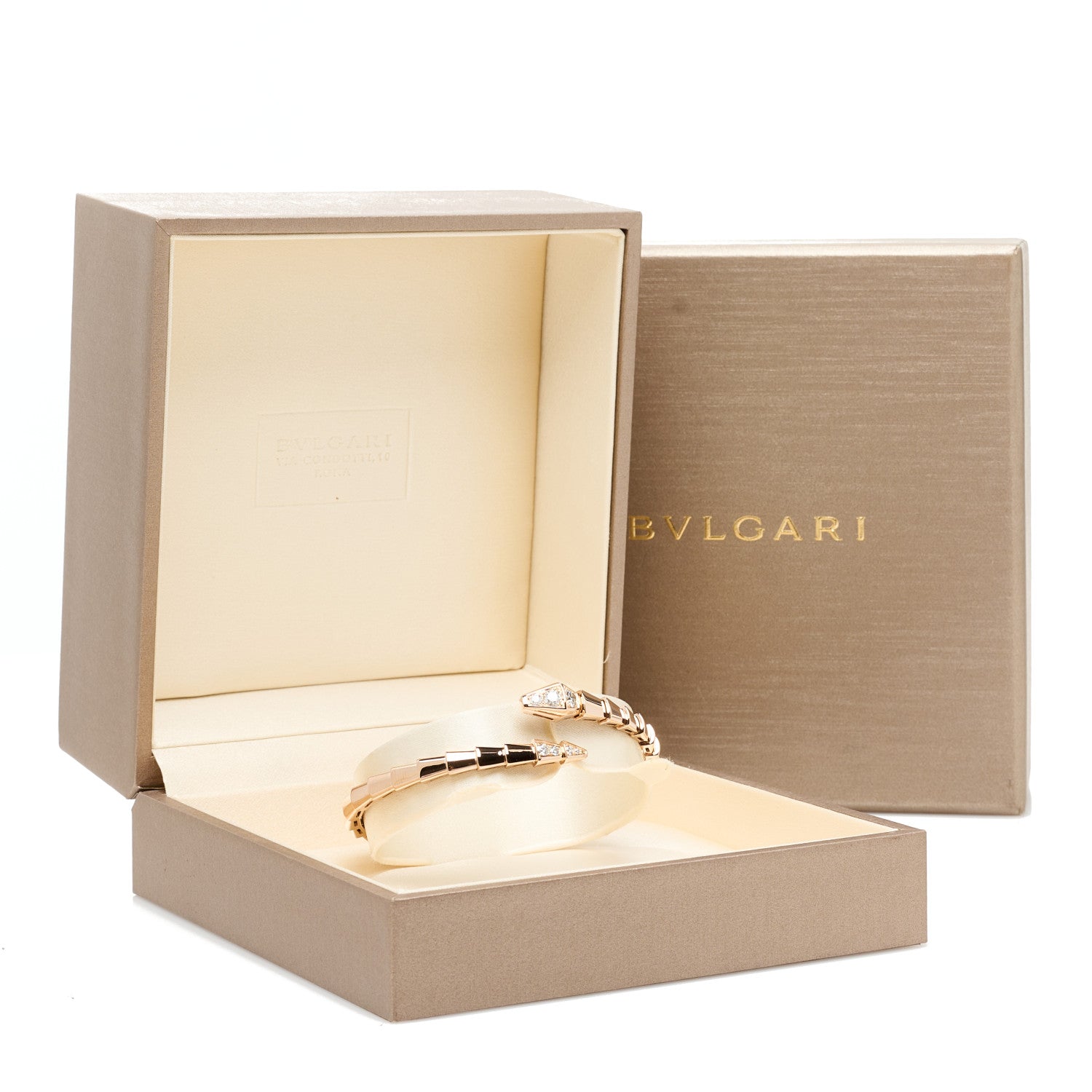 Bulgari 18K Rose Gold Diamond Serpenti Viper Bracelet S 4 of 4