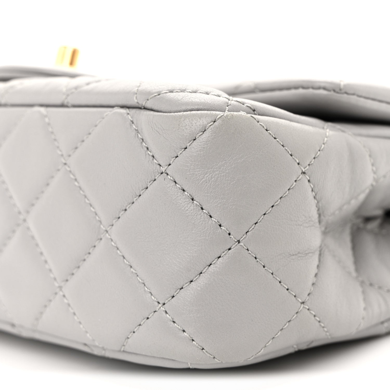 Chanel Lambskin Quilted Mini Rectangular Pearl Crush Flap Grey 10 of 13