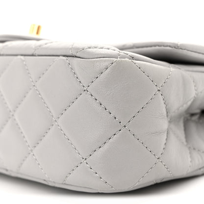 Chanel Lambskin Quilted Mini Rectangular Pearl Crush Flap Grey 10 of 13