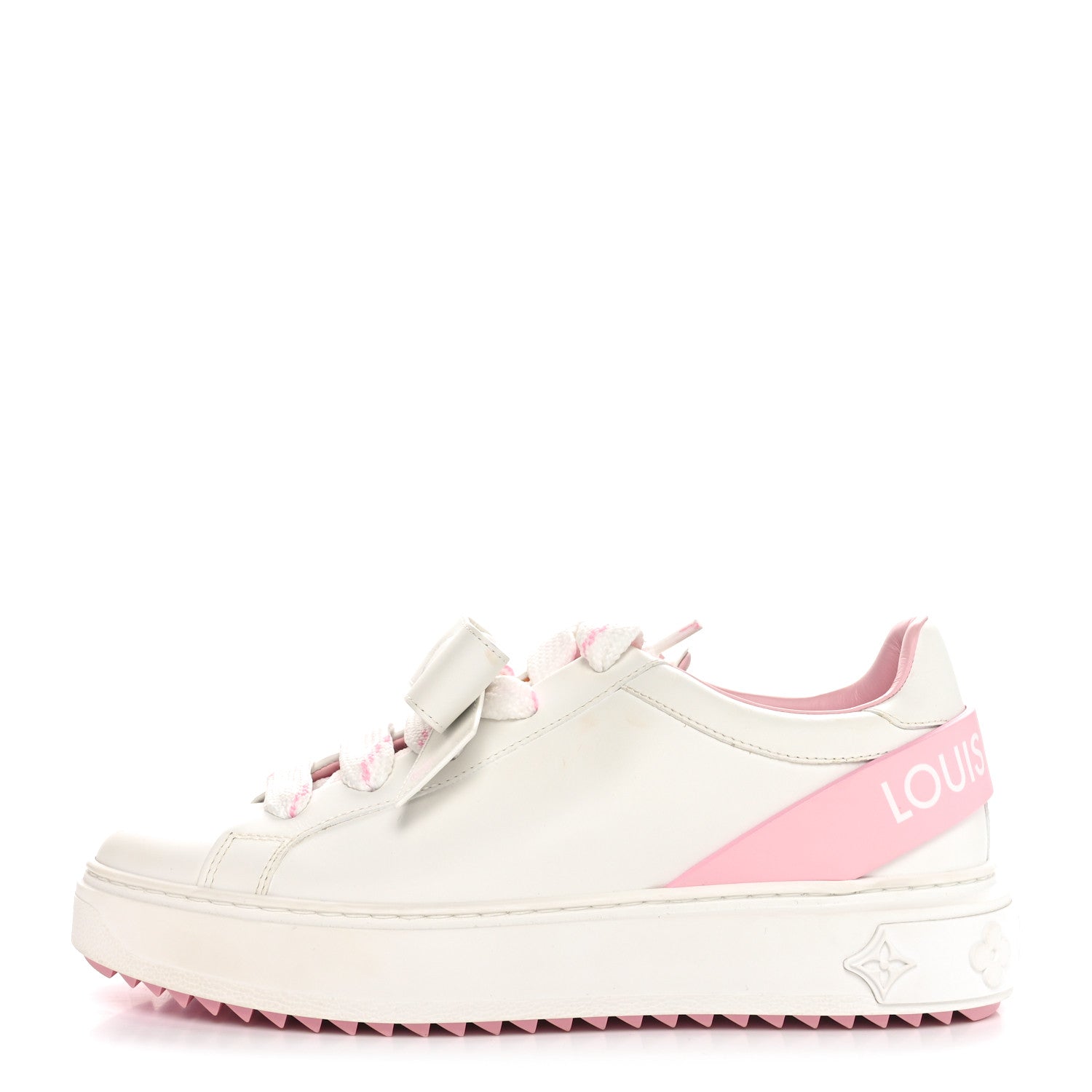 Louis Vuitton Calfskin Time Out Bow Sneakers 38 White Pink 1 of 9