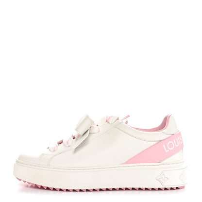 Louis Vuitton Calfskin Time Out Bow Sneakers 38 White Pink 1 of 9
