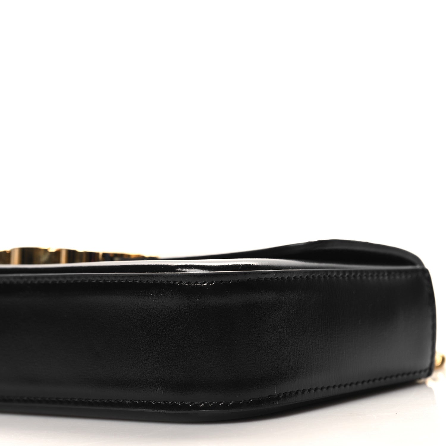 Celine Shiny Calfskin Triomphe Chain Shoulder Bag Black 10 of 10