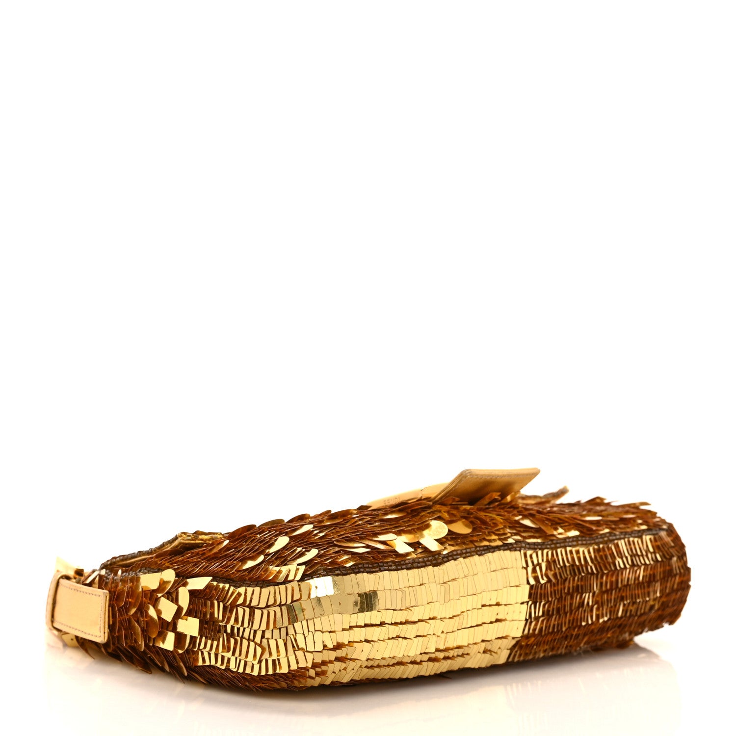 Fendi Sequin Paillettes Baguette Gold 4 of 8