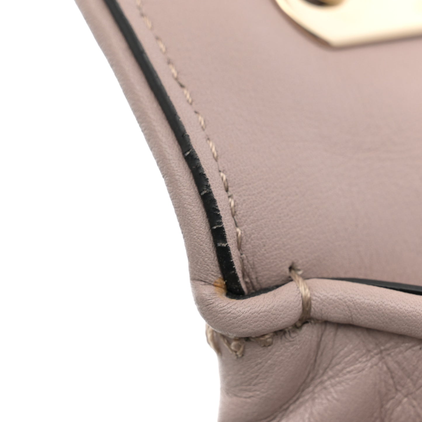 Lambskin Chevron Quilted Rockstud Shoulder Bag Poudre