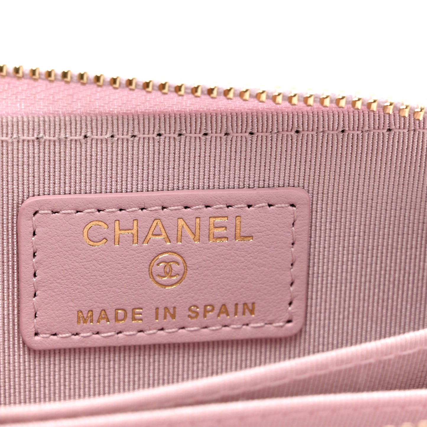 Caviar Quilted Zip Coin Purse Light Pink