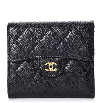Chanel Caviar Quilted Compact Flap Wallet Black 1 of 9