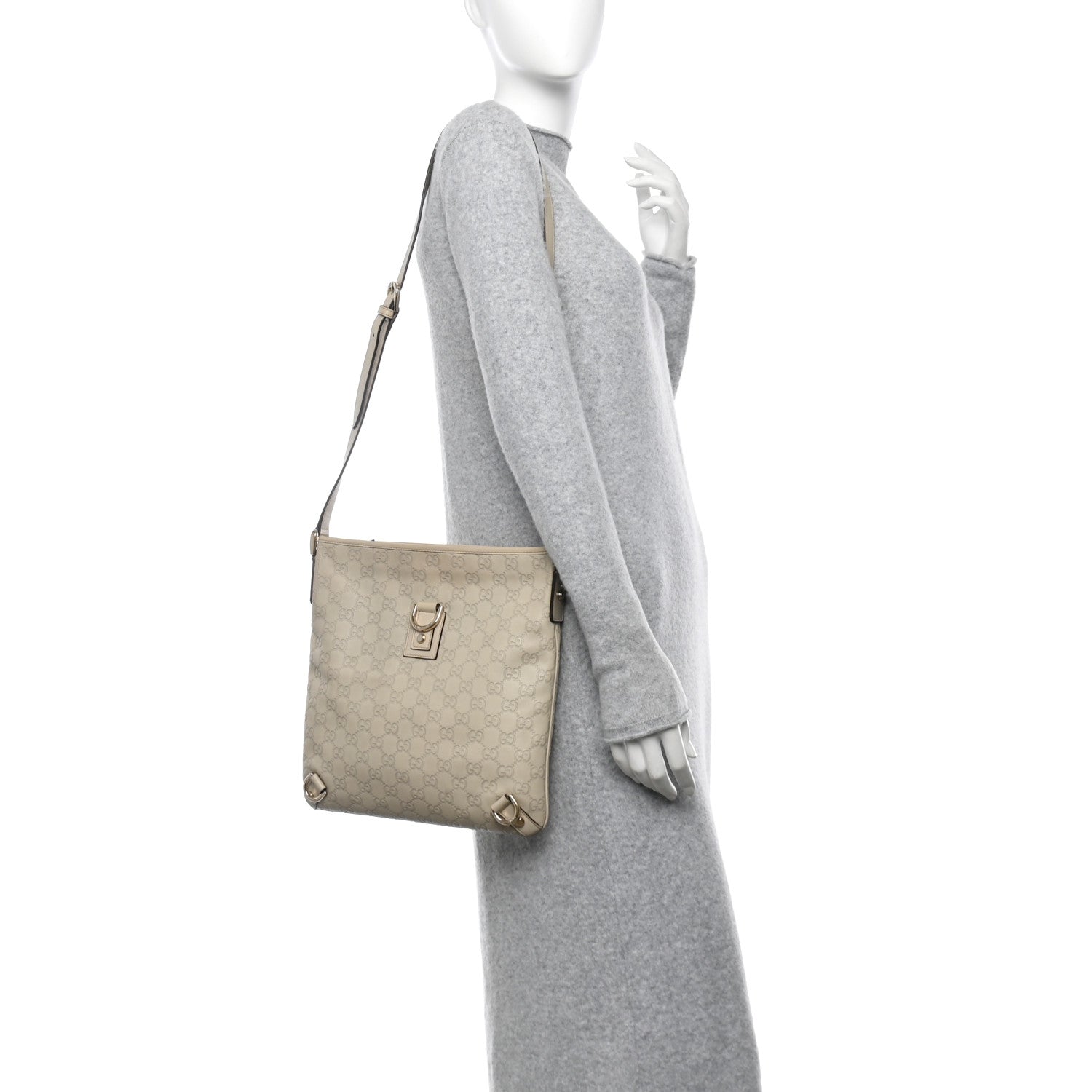 Gucci Guccissima Abbey Messenger Bag Off White 3 of 15