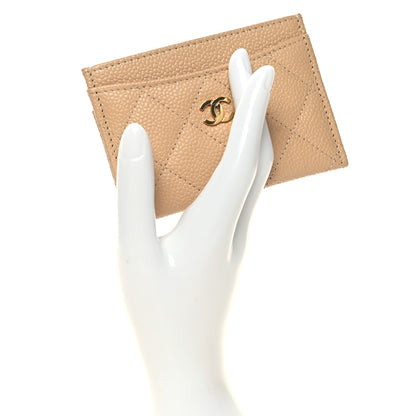 Chanel Caviar Quilted Card Holder Beige 2 of 9