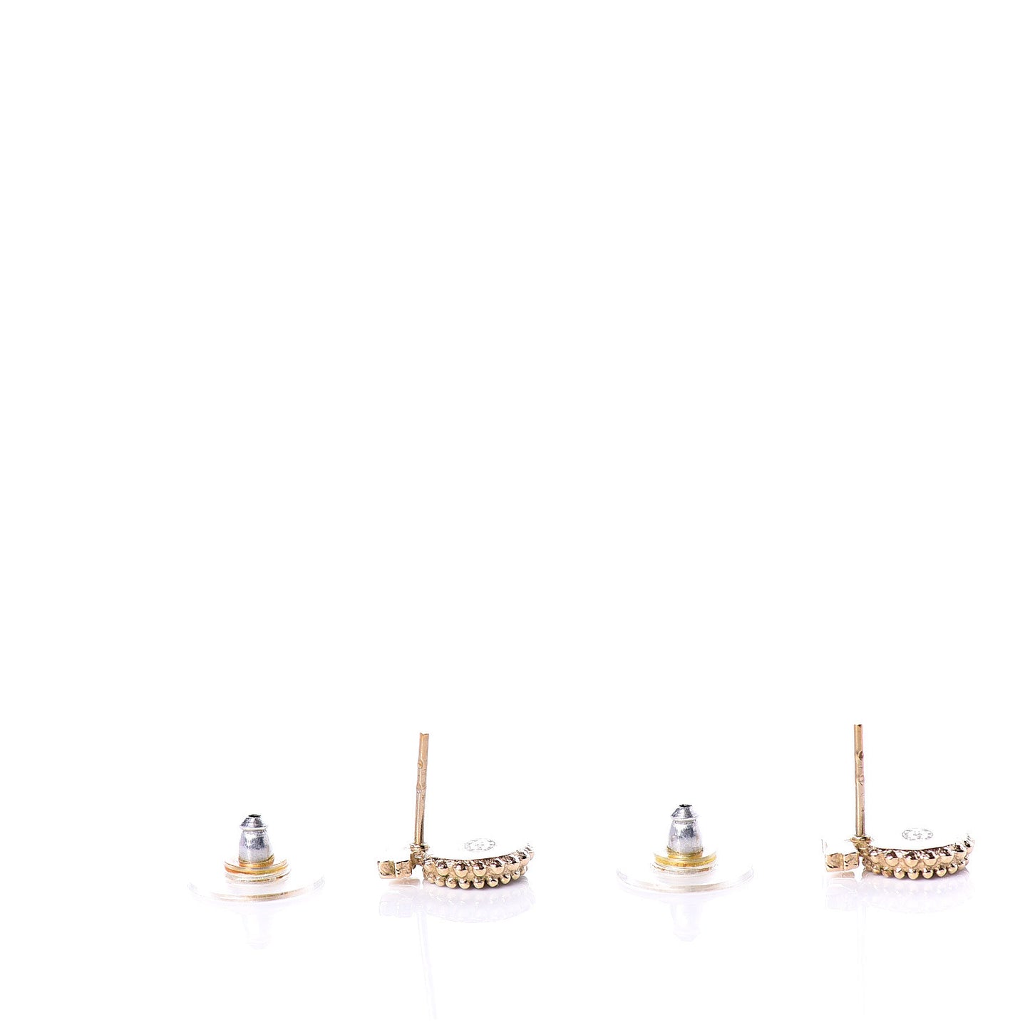 CC Bow Earrings Black Gold