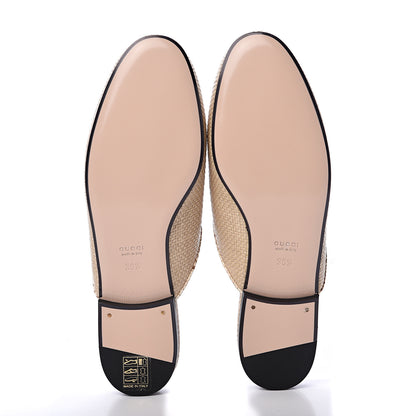 Gucci Straw Elaphe Womens Princetown Slippers 36.5 Natural Cream Brown 5 of 8