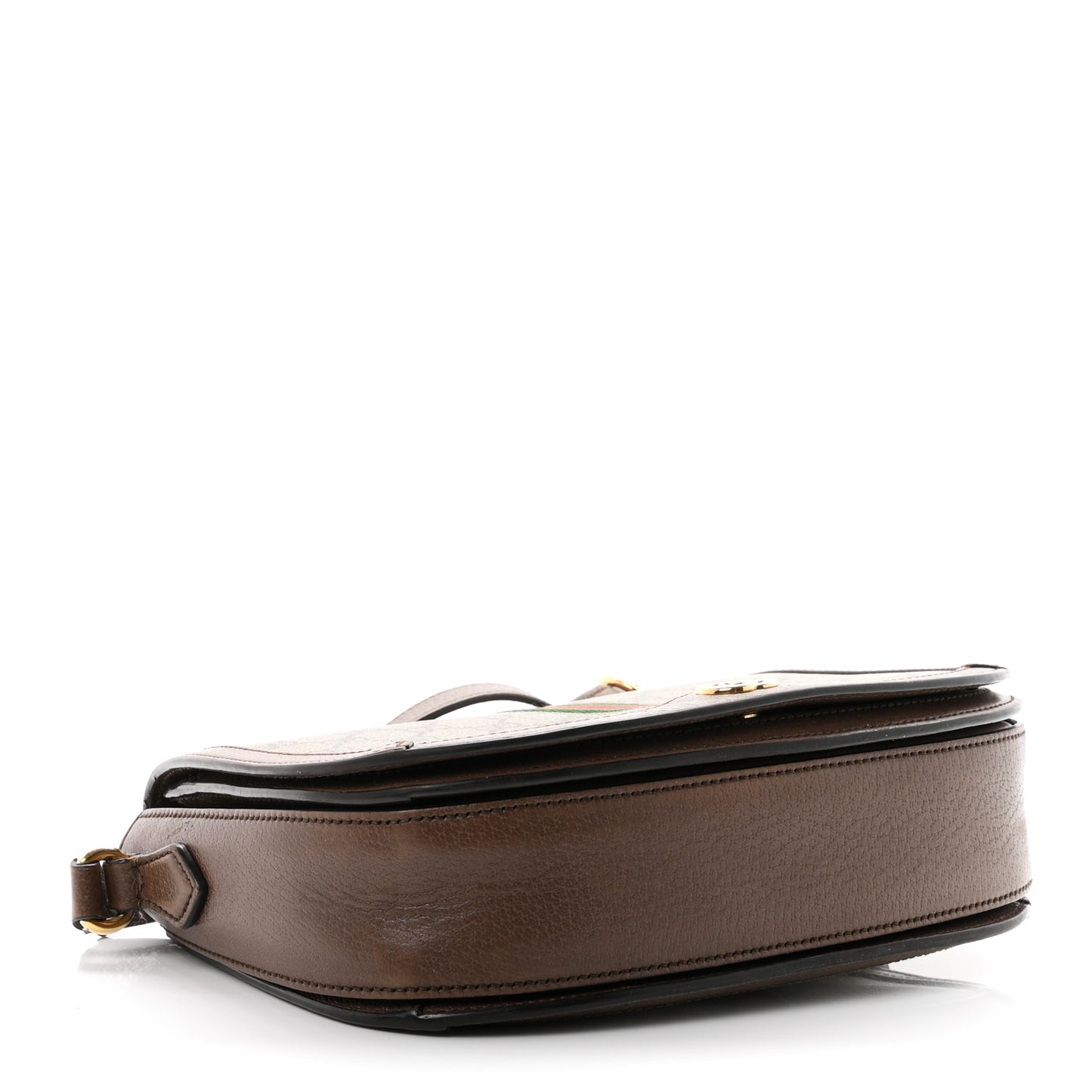 GG Supreme Monogram Web Small Ophidia Flap Messenger Bag Brown