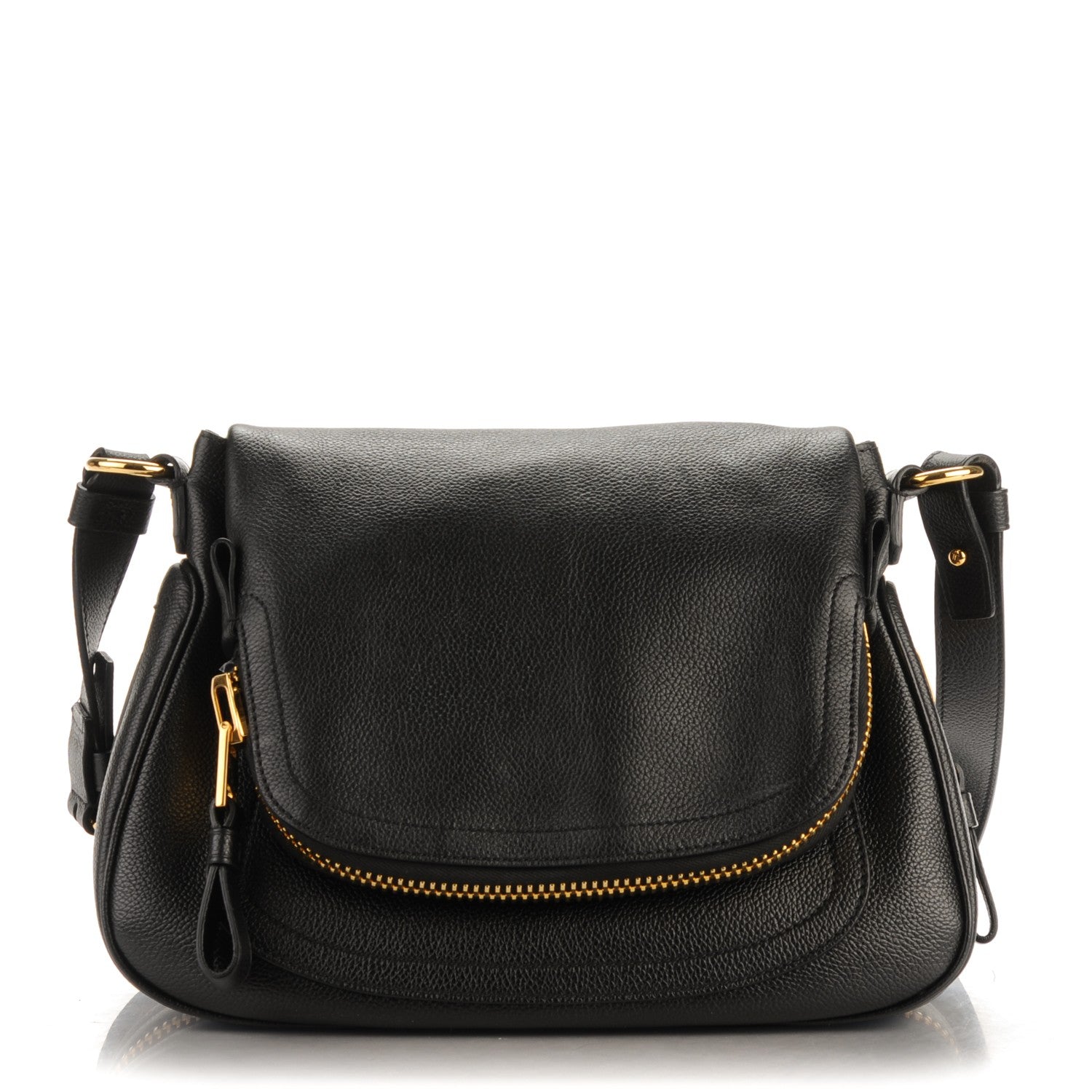 Tom Ford Grained Calfskin Medium Jennifer Crossbody Bag Black 1 of 7