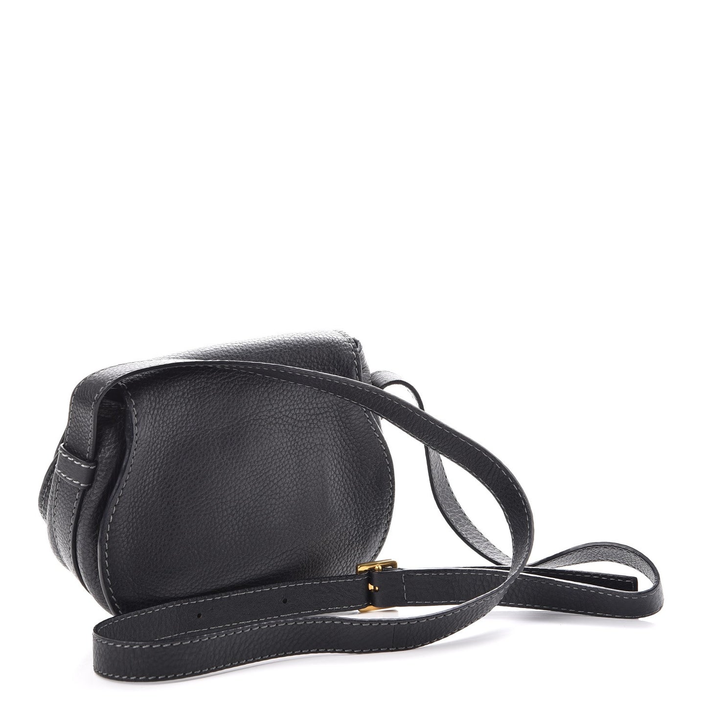 Calfskin Mini Marcie Round Crossbody Bag Black