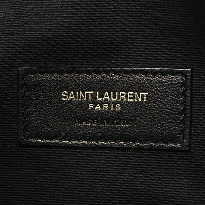 Saint Laurent Grain De Poudre Chevron Monogram Large Bill Pouch Black 6 of 11