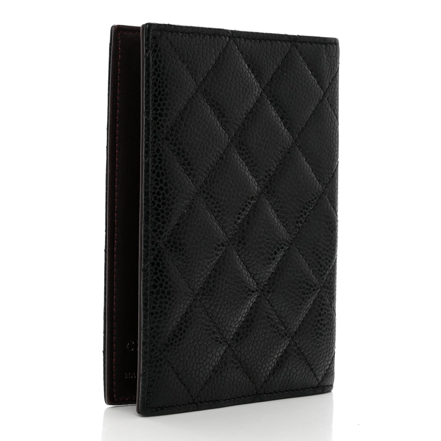 Caviar Quilted Passport Holder Black