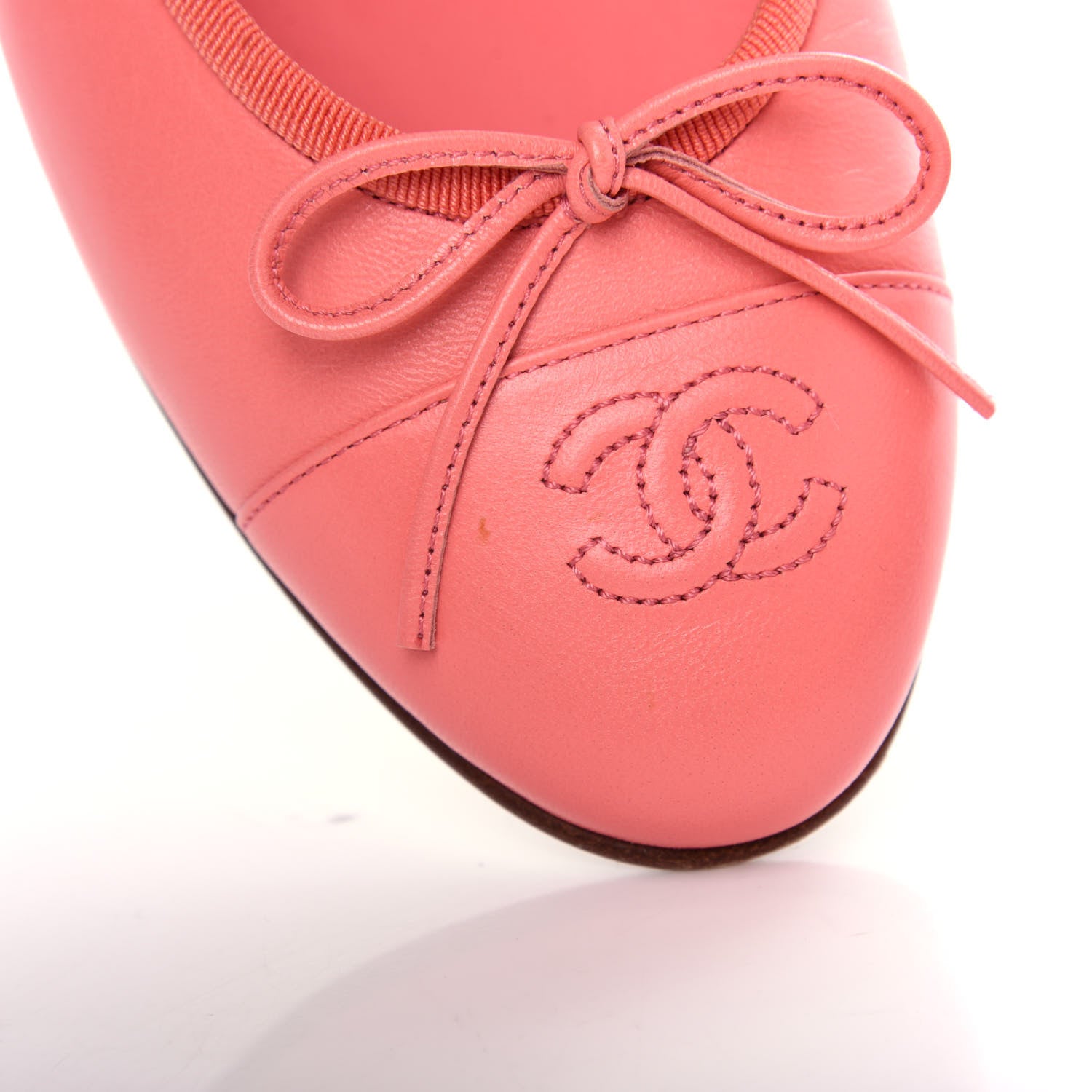 Chanel Lambskin Cap Toe CC Ballerina Flats 40 Pink 11 of 11