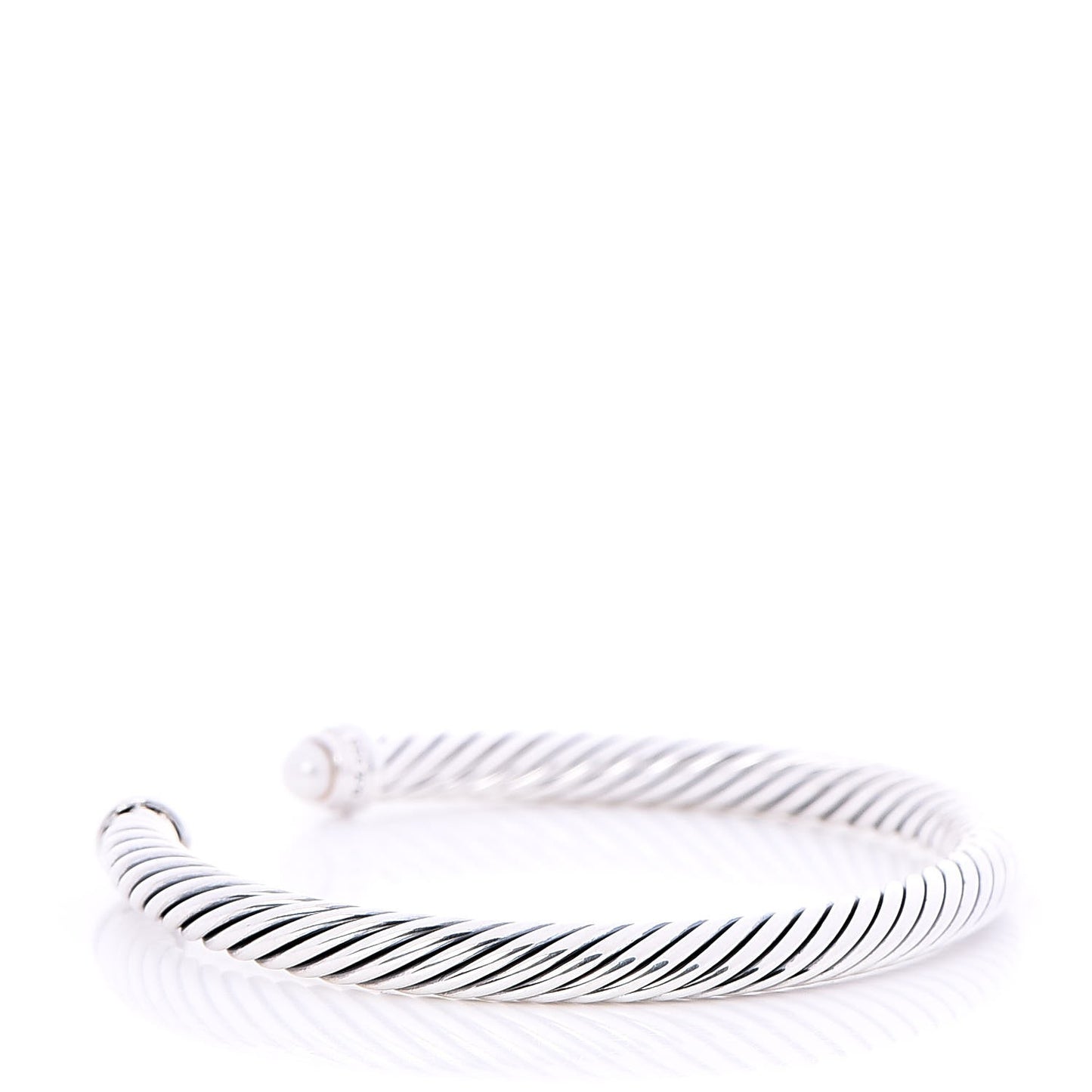 Sterling Silver Diamond Pearl 5mm Cable Classics Bracelet