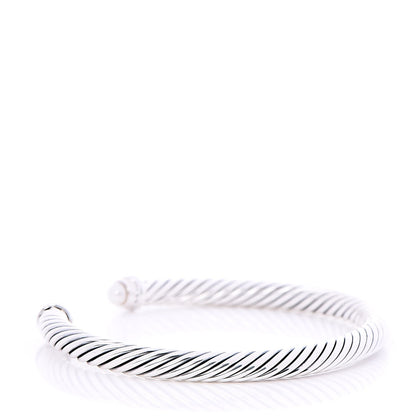 David Yurman Sterling Silver Diamond Pearl 5mm Cable Classics Bracelet 3 of 4