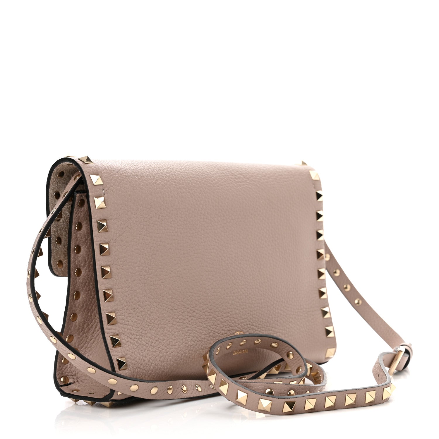 Valentino Garavani Pebbled Calfskin Medium Rockstud Flip Lock Crossbody Bag Poudre 3 of 9