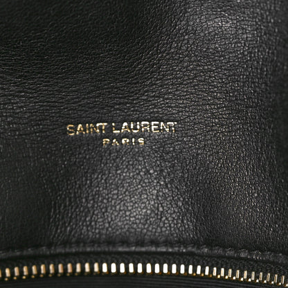 Saint Laurent Lambskin Quilted Medium Loulou Puffer Monogram Chain Satchel Black 7 of 12