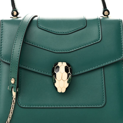 Bulgari Calfskin Serpenti Forever Top Handle Emerald Green 8 of 10
