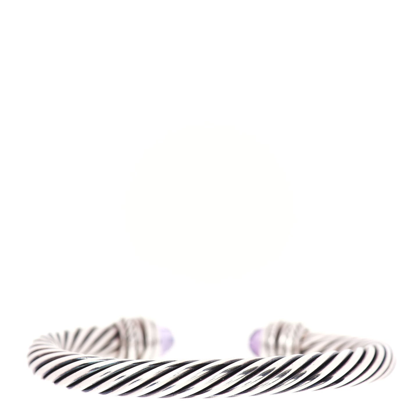 Sterling Silver Diamond Amethyst 7mm Cable Crossover Bracelet