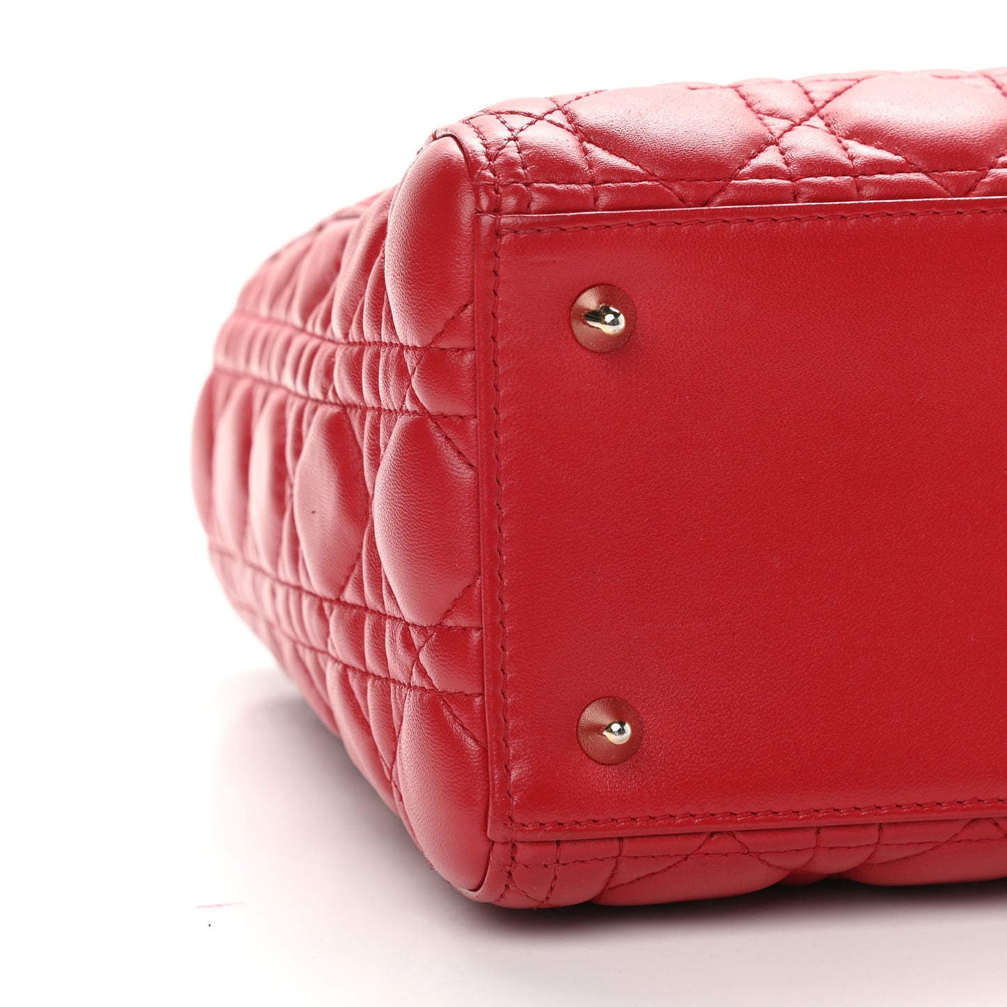 Lambskin Cannage Medium Lady Dior Red