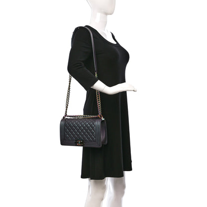 Chanel Iridescent Goatskin Quilted Medium Boy Flap Purple 2 of 9
