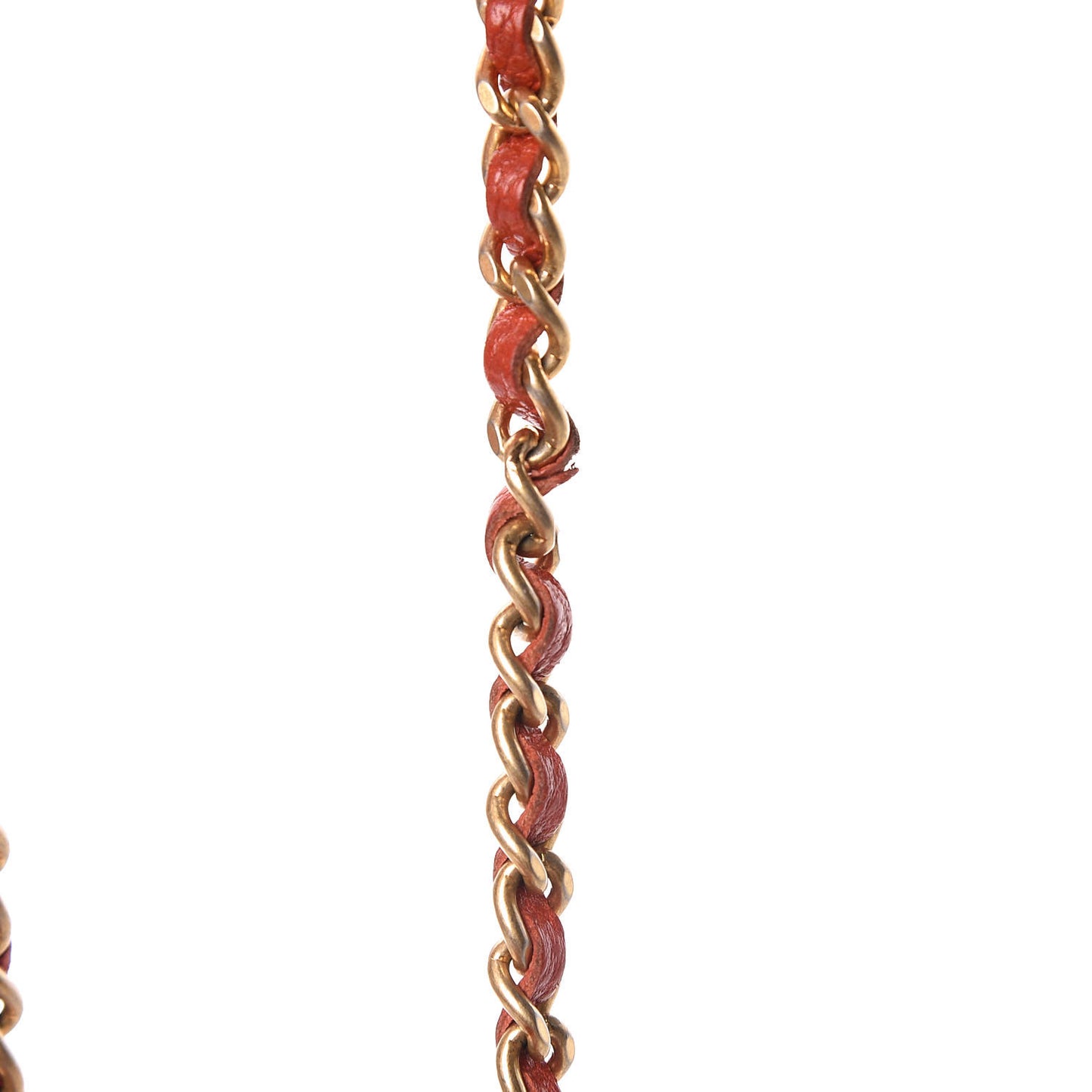 Pearly Caviar Quilted Wallet On Chain WOC Orange