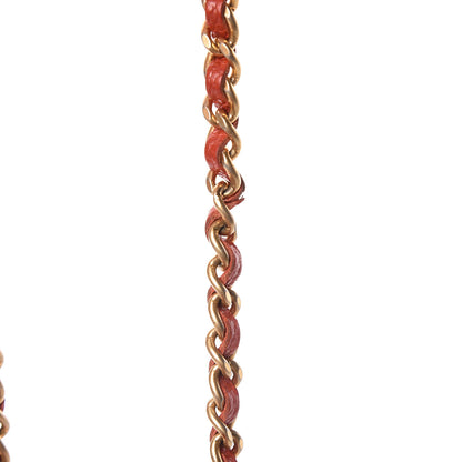 Chanel Pearly Caviar Quilted Wallet On Chain WOC Orange 13 of 14
