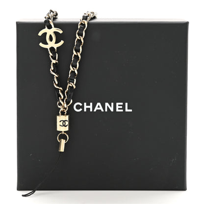 Chanel Metal Lambskin Phone Wristlet Black Gold 4 of 4