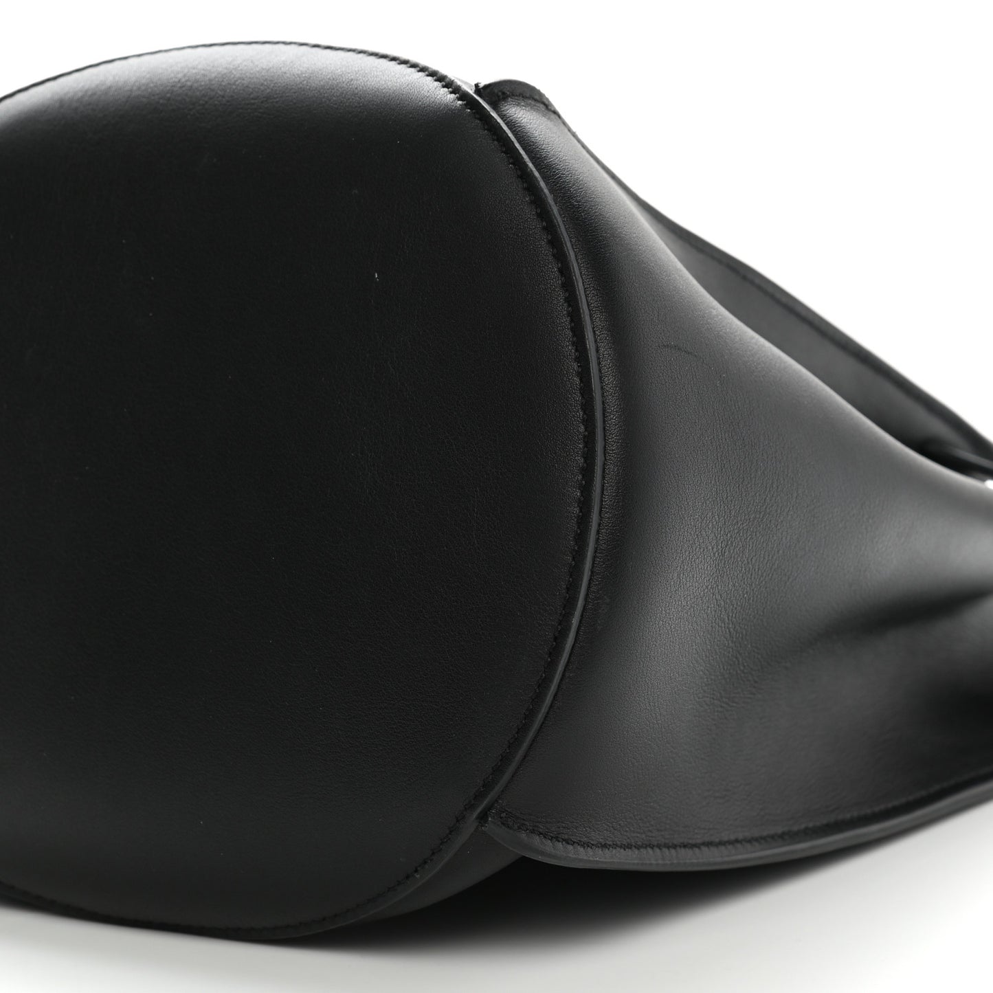 Smooth Calfskin Long Strap Big Bag Bucket Black